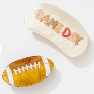 NWT ⚜️🏈⚜️ Frasier Sterling Touchdown Hair Claw Clips Set of 2